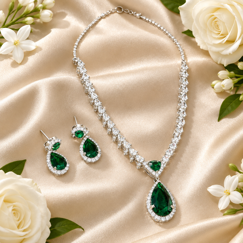 Ira AD Necklace Set (Green)