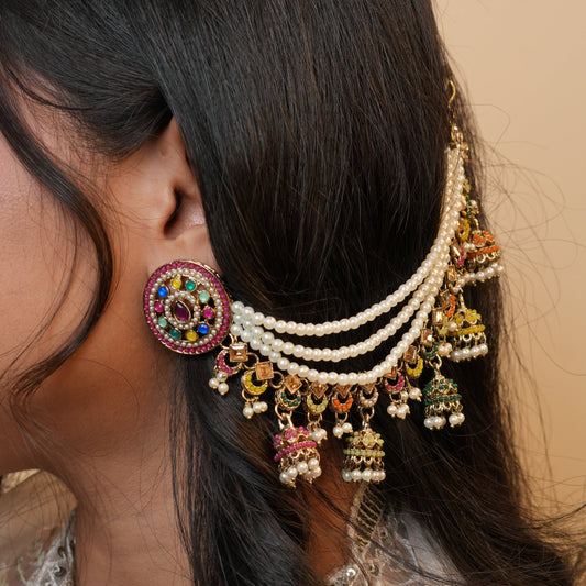 Ishanya Multi colour Chain Earrings