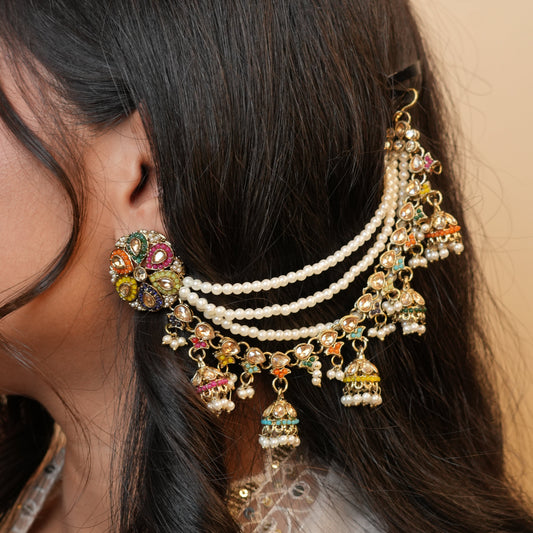 Amira Multi colour Chain Earrings