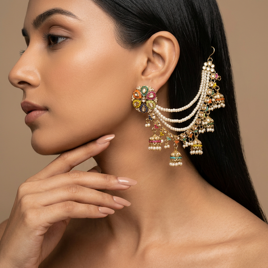 Amira Multi colour Chain Earrings