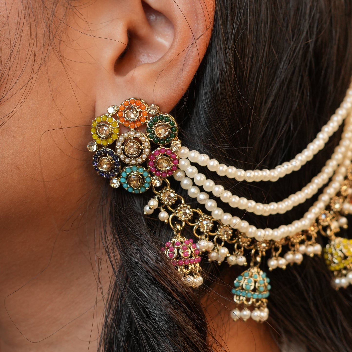 Ishitya Multi colour Chain Earrings