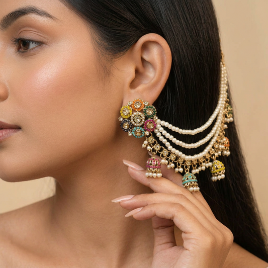 Ishitya Multi colour Chain Earrings