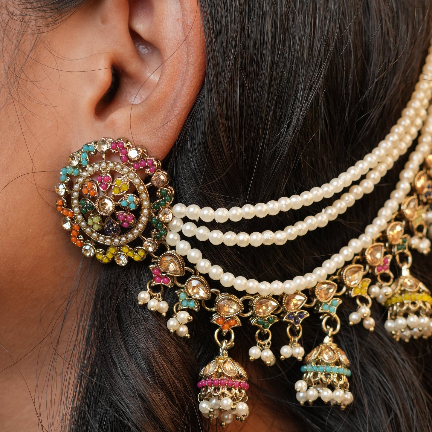Navika Multi colour Chain Earrings