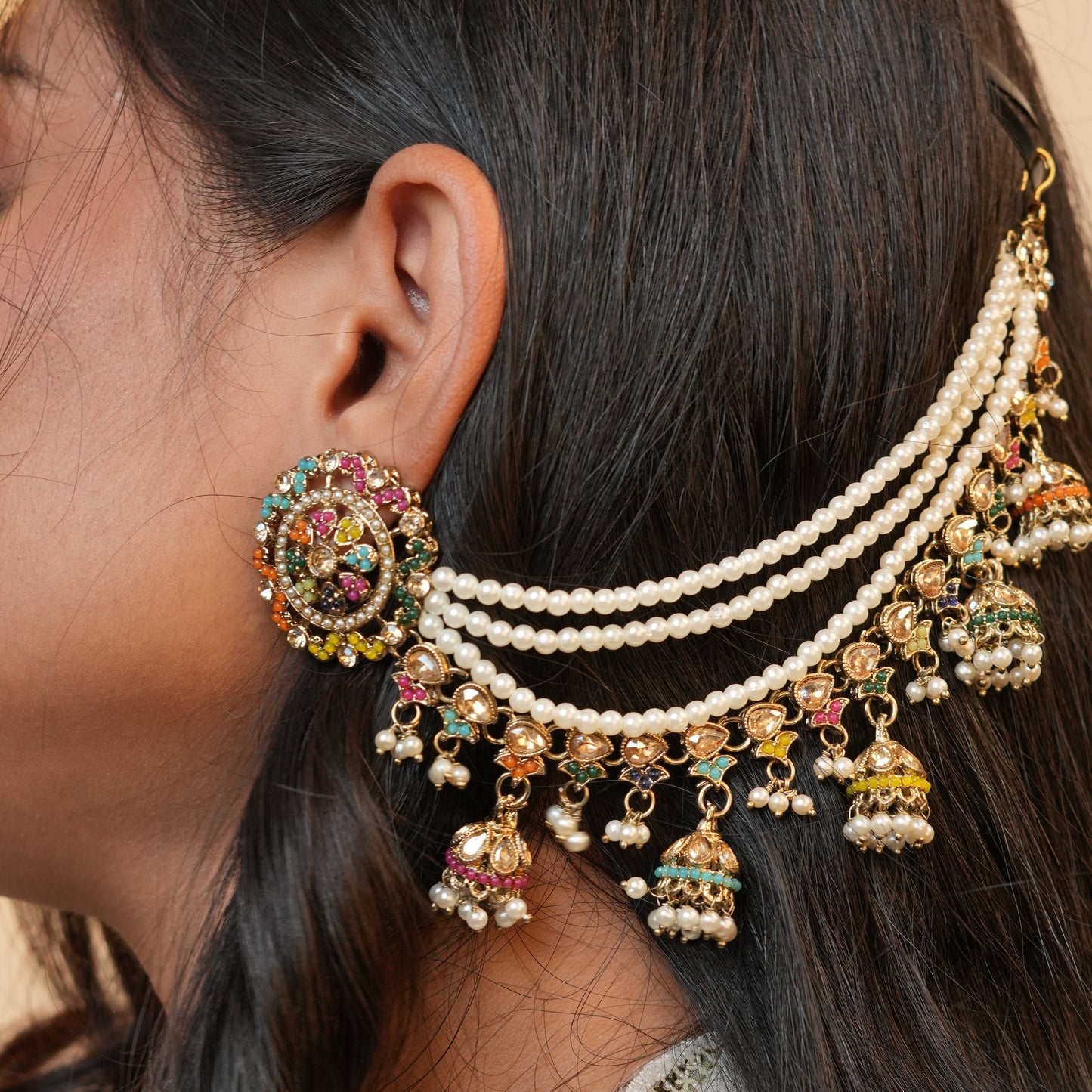 Navika Multi colour Chain Earrings