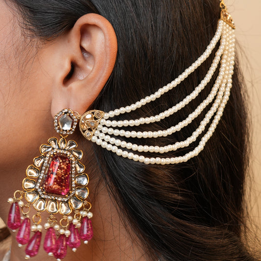 Kirnaya Chain Earrings (Pink)