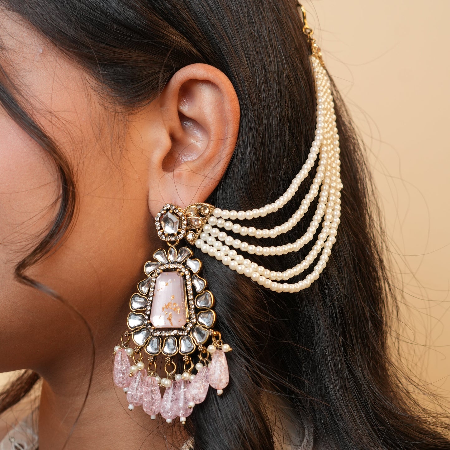 Kirnaya Chain Earrings (Pink)