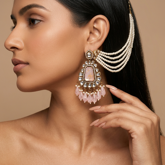 Kirnaya Chain Earrings (Pink)