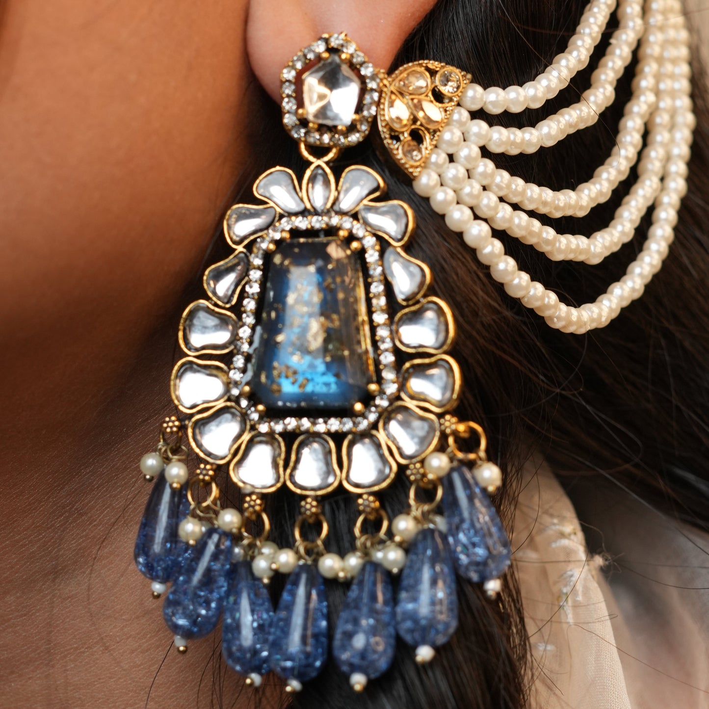 Kirnaya Chain Earrings (Blue)