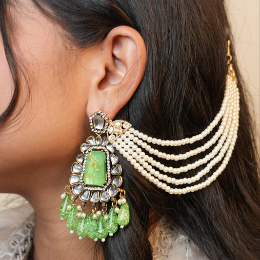 Kirnaya Chain Earrings (Light-Green)
