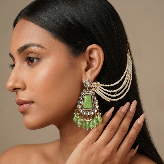 Kirnaya Chain Earrings (Light-Green)