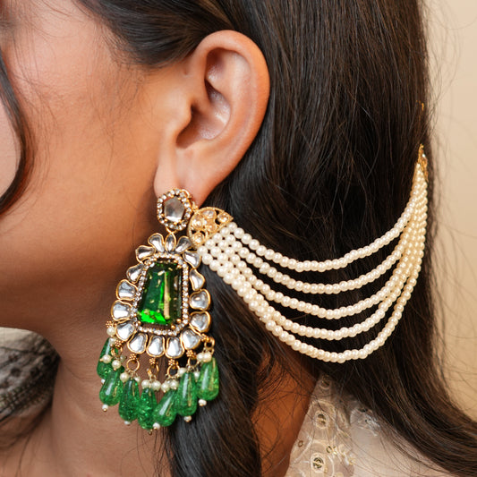 Kirnaya Chain Earrings (Green)