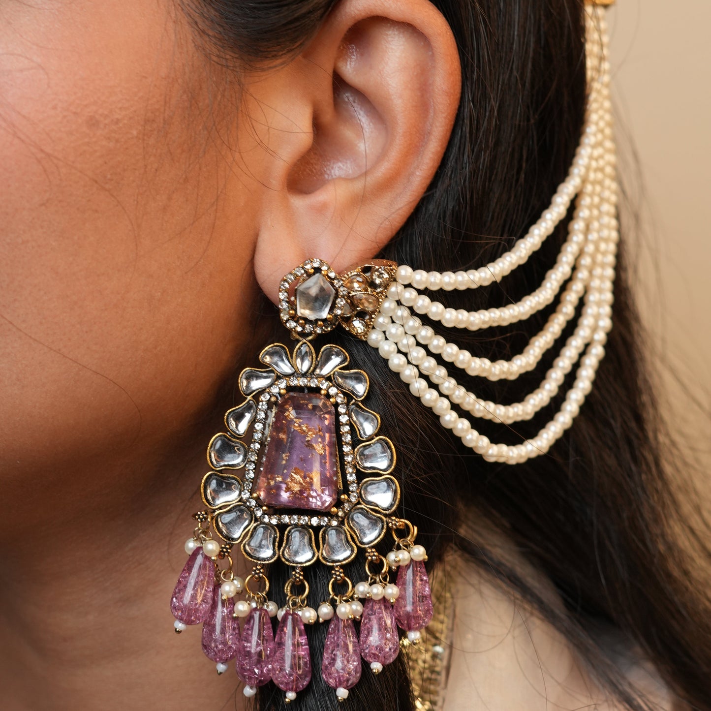 Kirnaya Chain Earrings (Purple)