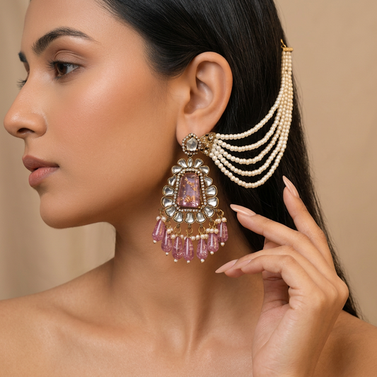 Kirnaya Chain Earrings (Purple)