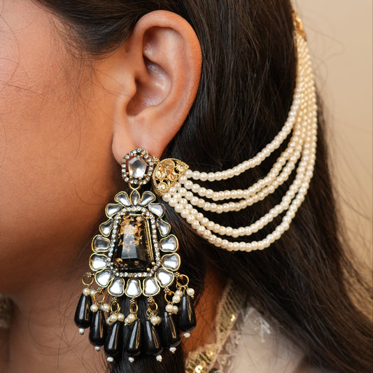 Kirnaya Chain Earrings (Black)