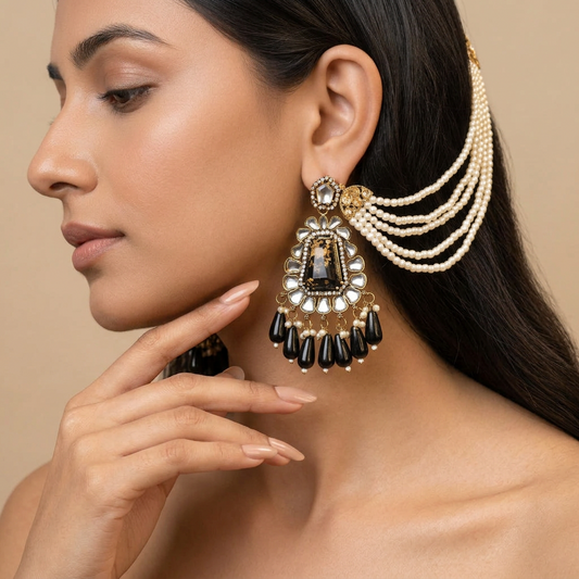 Kirnaya Chain Earrings (Black)