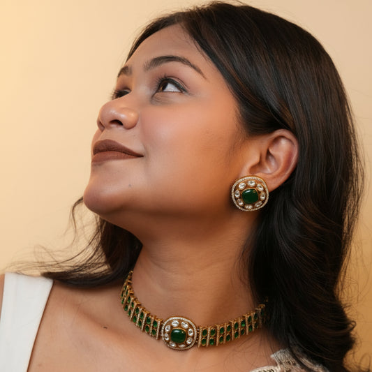 Aarzoo Kundan Necklace (Green)
