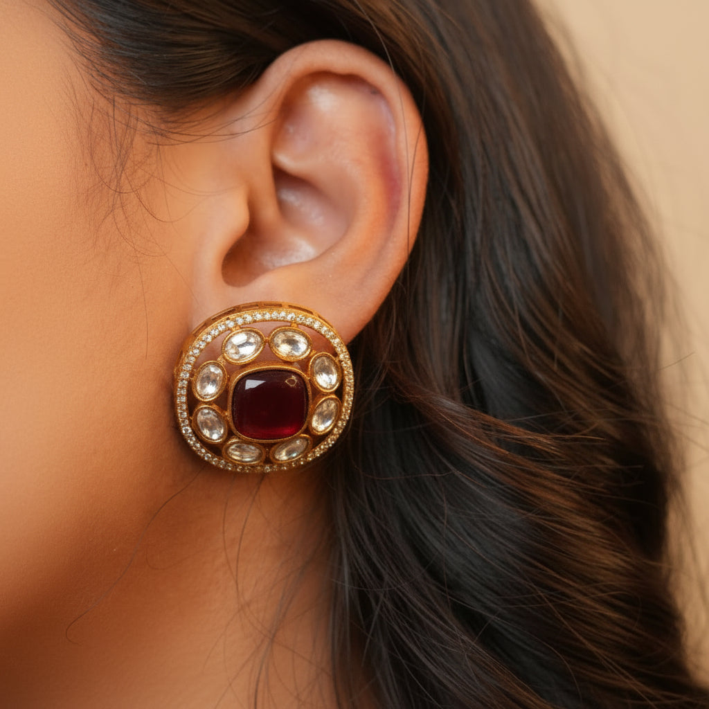 Aarzoo Kundan Necklace (Wine)
