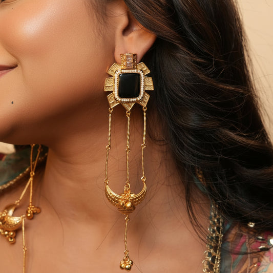 Zehra Kashmiri Earrings (Black)