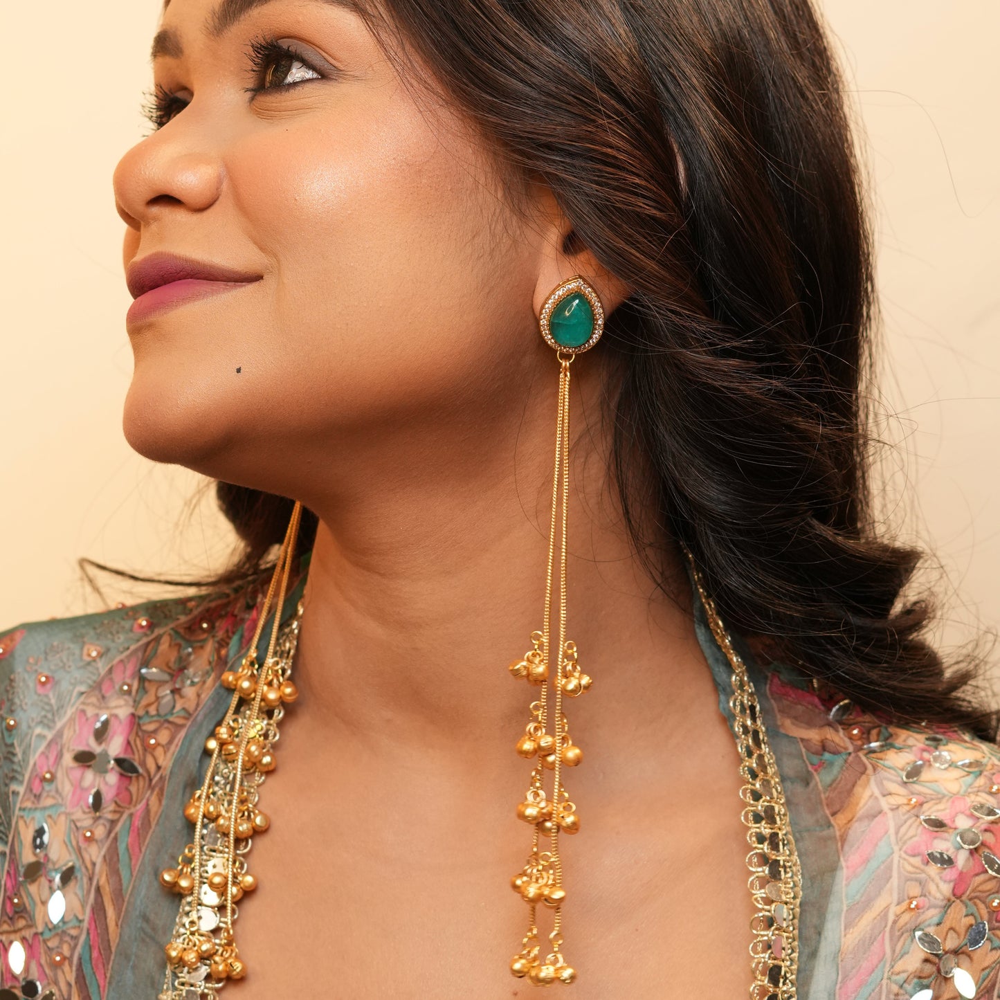 Raha Kashmiri Earrings (Green)
