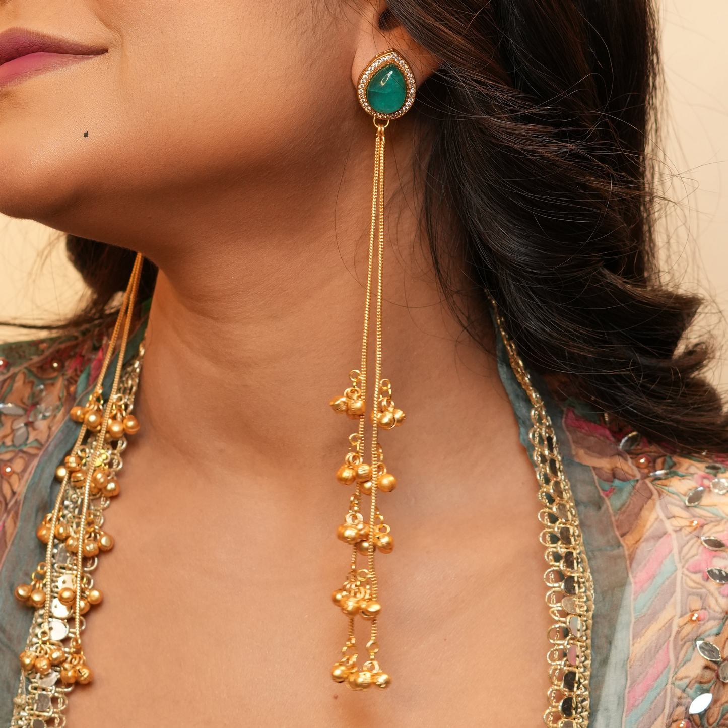 Raha Kashmiri Earrings (Green)