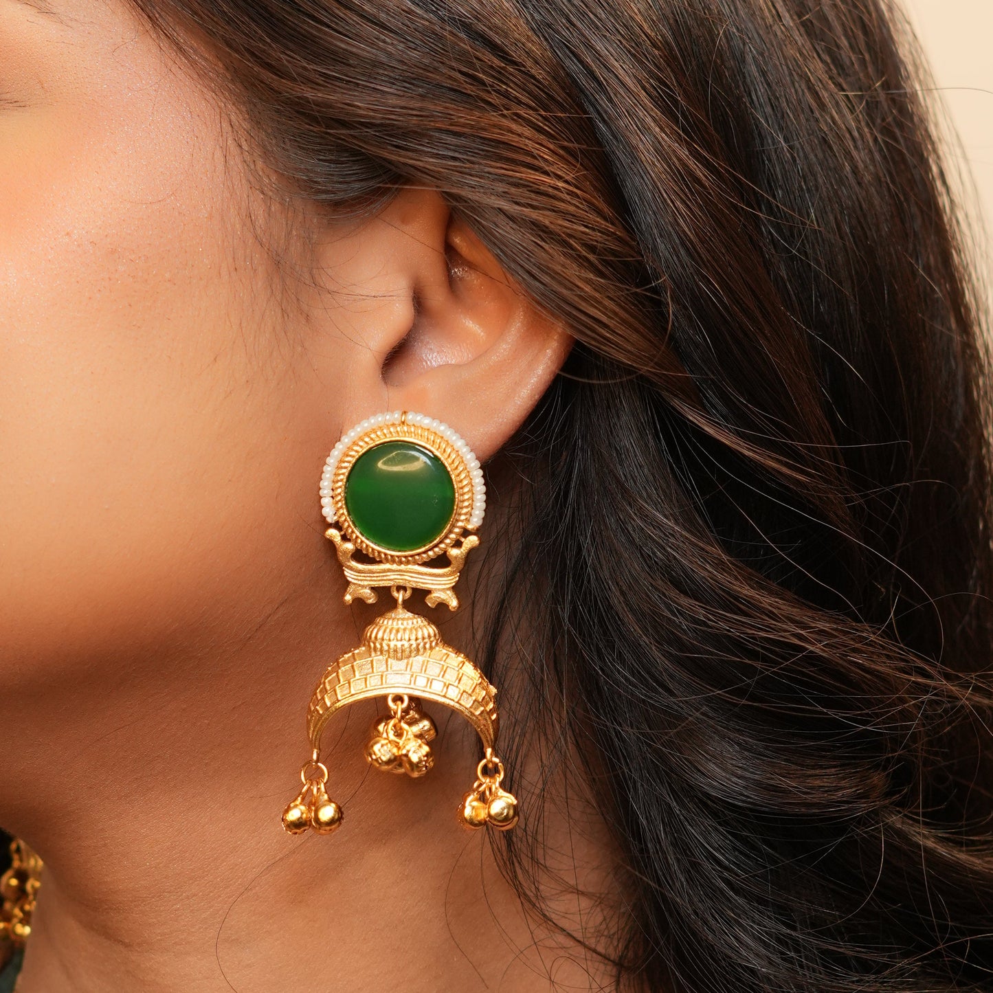 Heritage Jhumkas (Green)