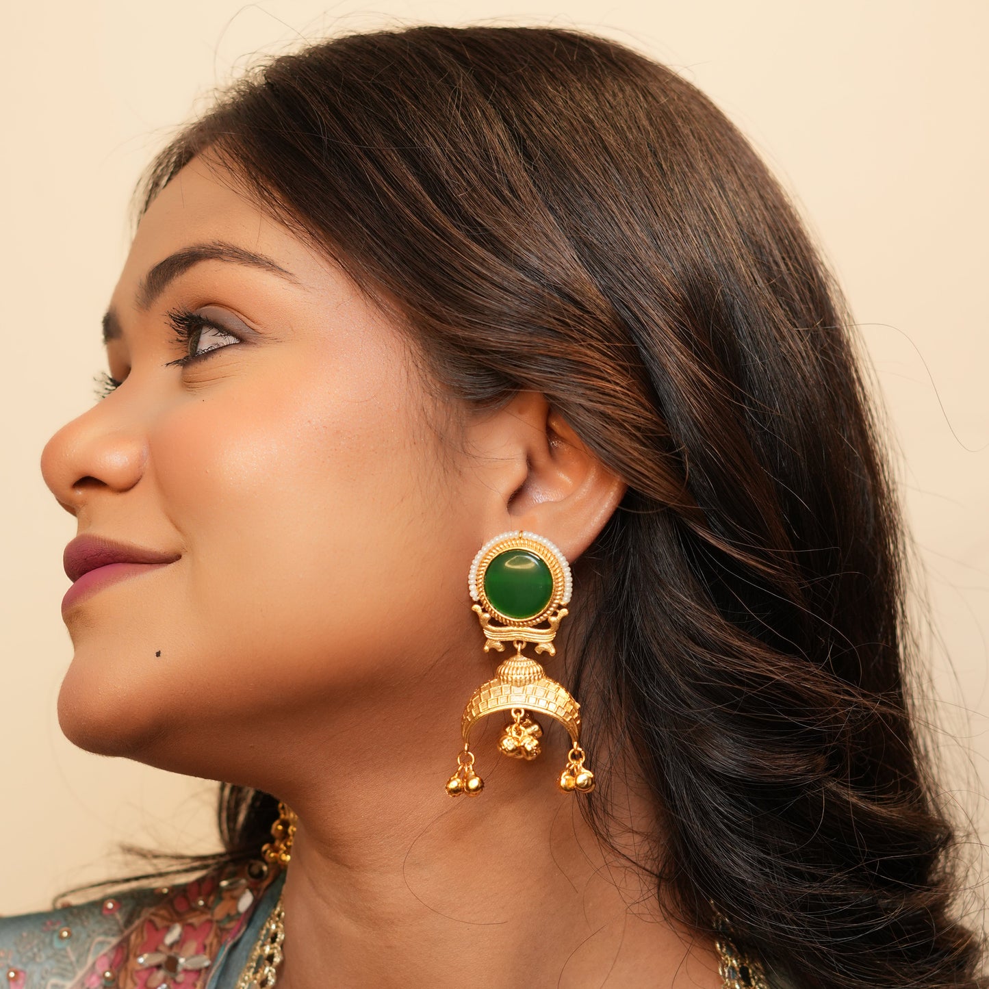 Heritage Jhumkas (Green)