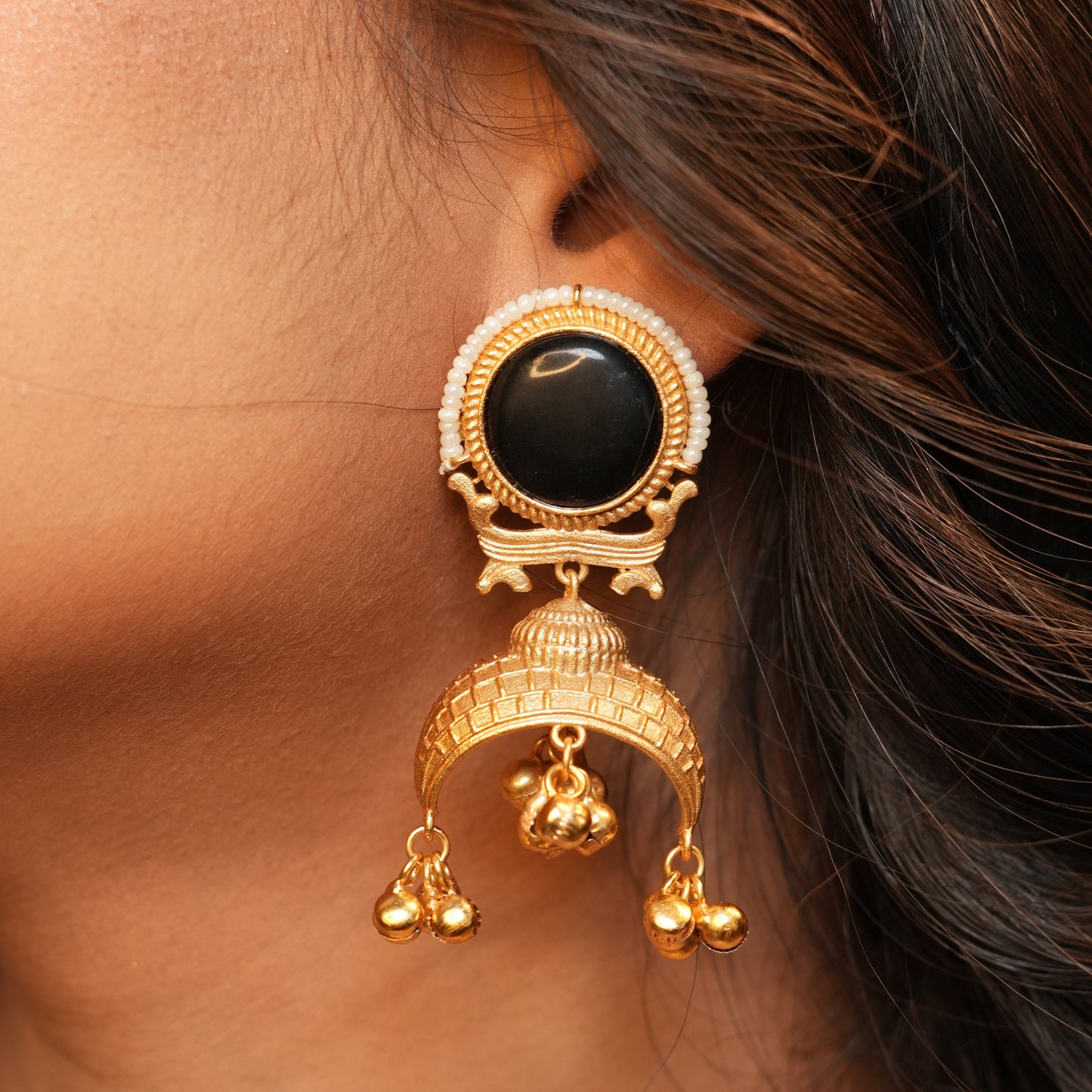 Heritage Jhumkas (Black)