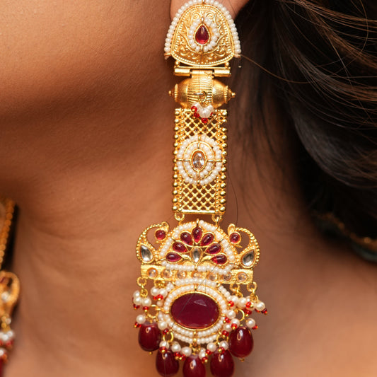 Noori Kashmiri Earrings (Wine)