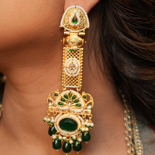 Noori Kashmiri Earrings (Green)
