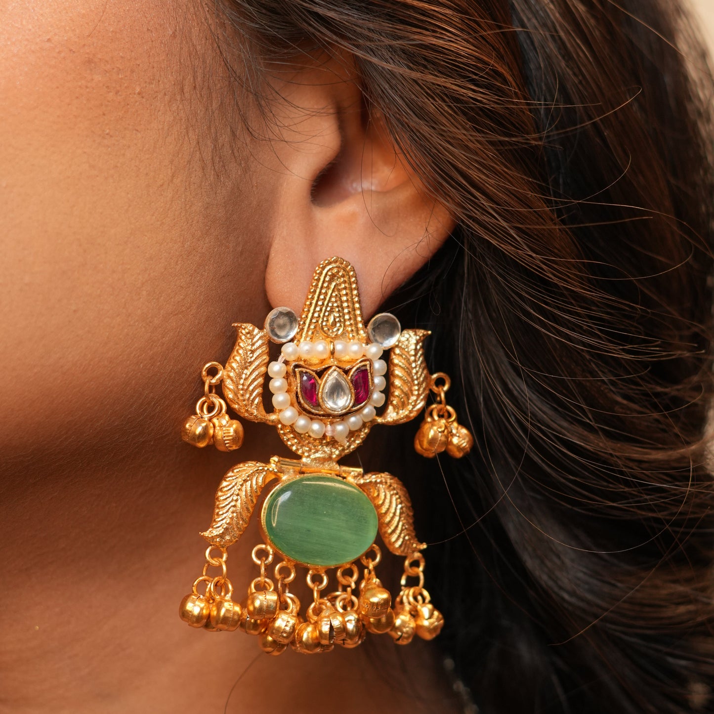 Gulzar Kashmiri Earrings (Mint Green)