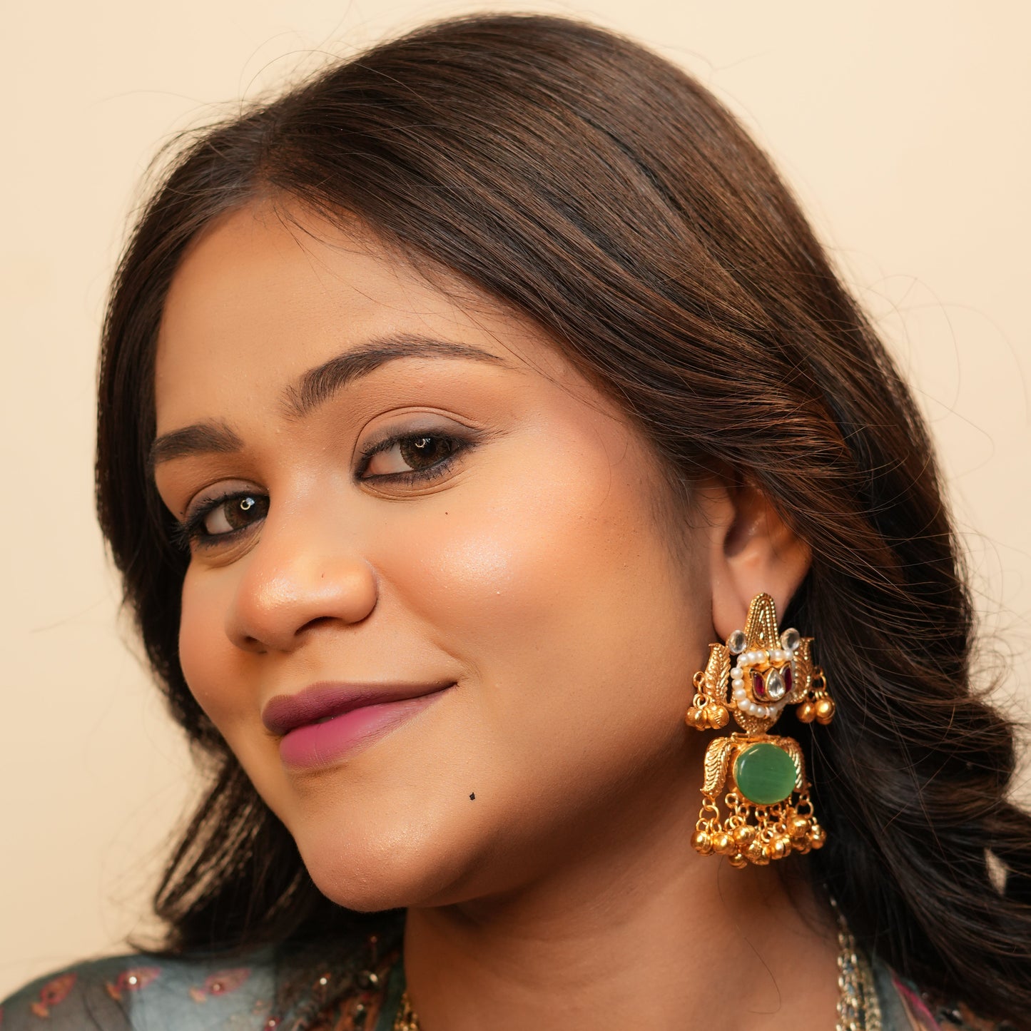 Gulzar Kashmiri Earrings (Mint Green)