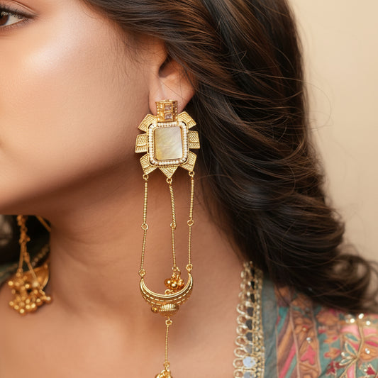 Zehra Kashmiri Earrings (White)