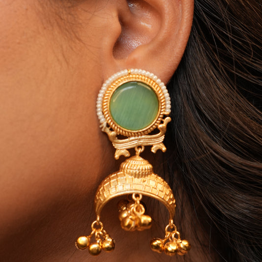 Heritage Jhumkas (Mint Green)