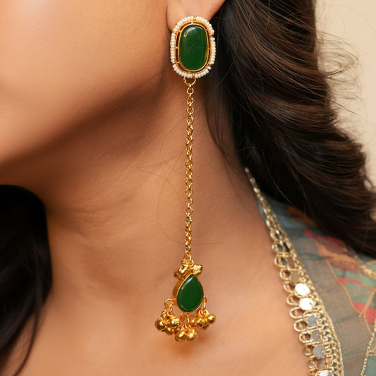 Ishika Kashmiri Earrings (Green)