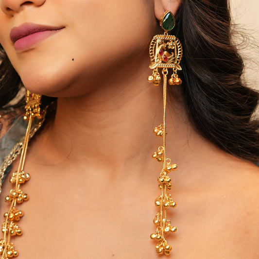 Zira Kashmiri Earrings (Green)