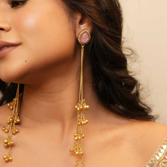 Raha Kashmiri Earrings (Pink)