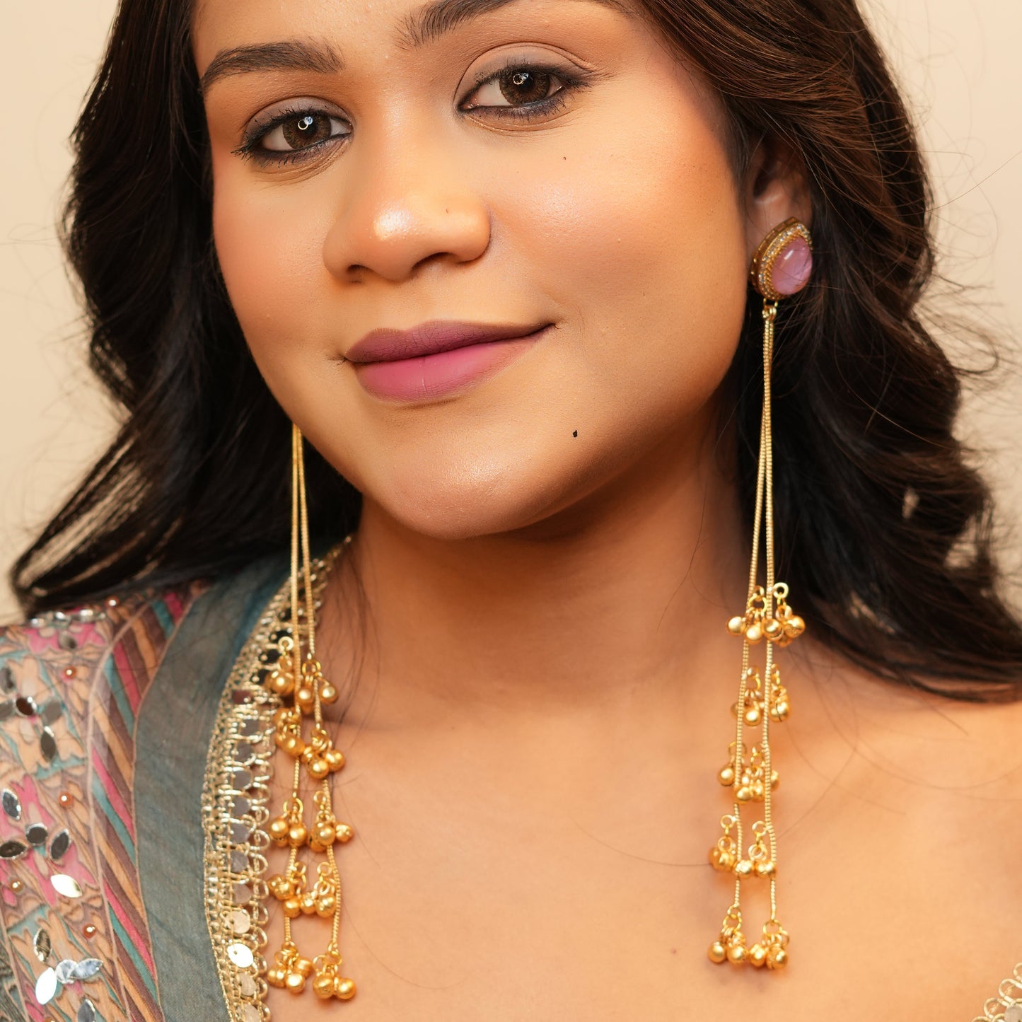 Raha Kashmiri Earrings (Pink)