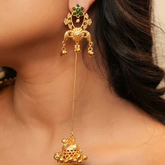Lotus Kashmiri Earrings (Green)