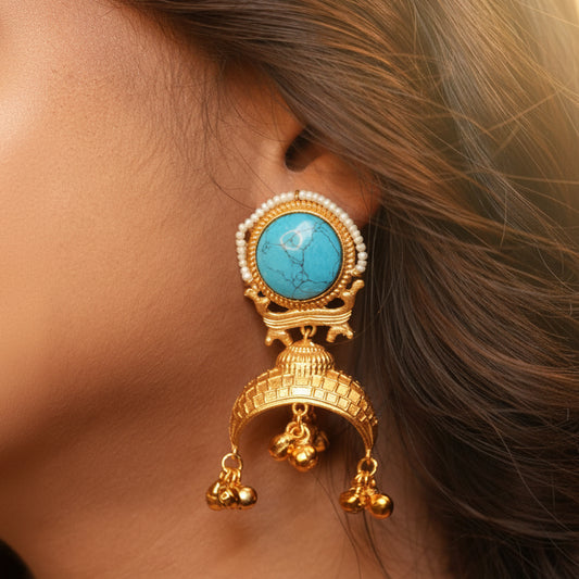 Heritage Jhumkas (Blue)