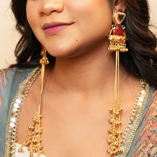 Sima Kashmiri Earrings (Wine)