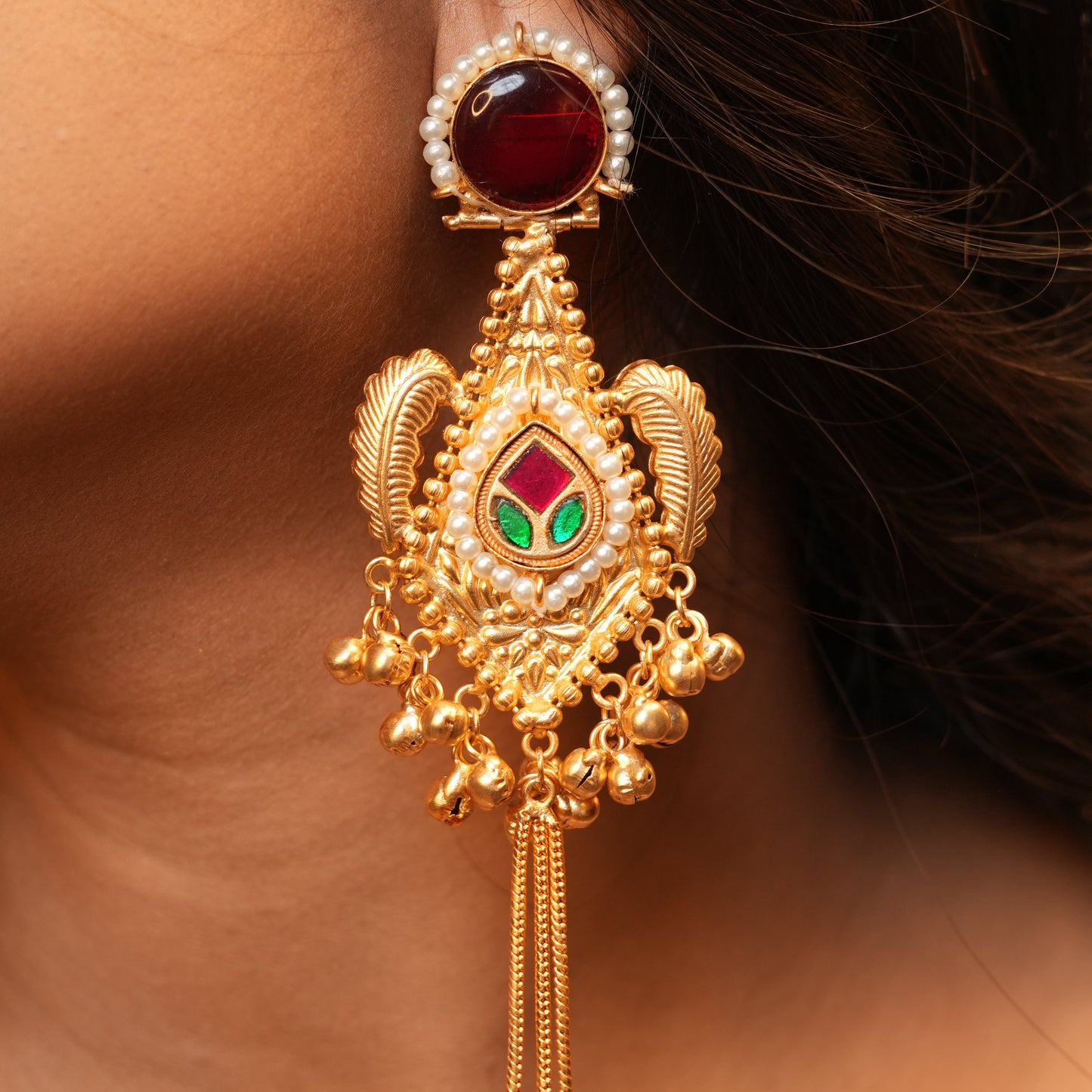 Samira Kashmiri Earrings (Wine)