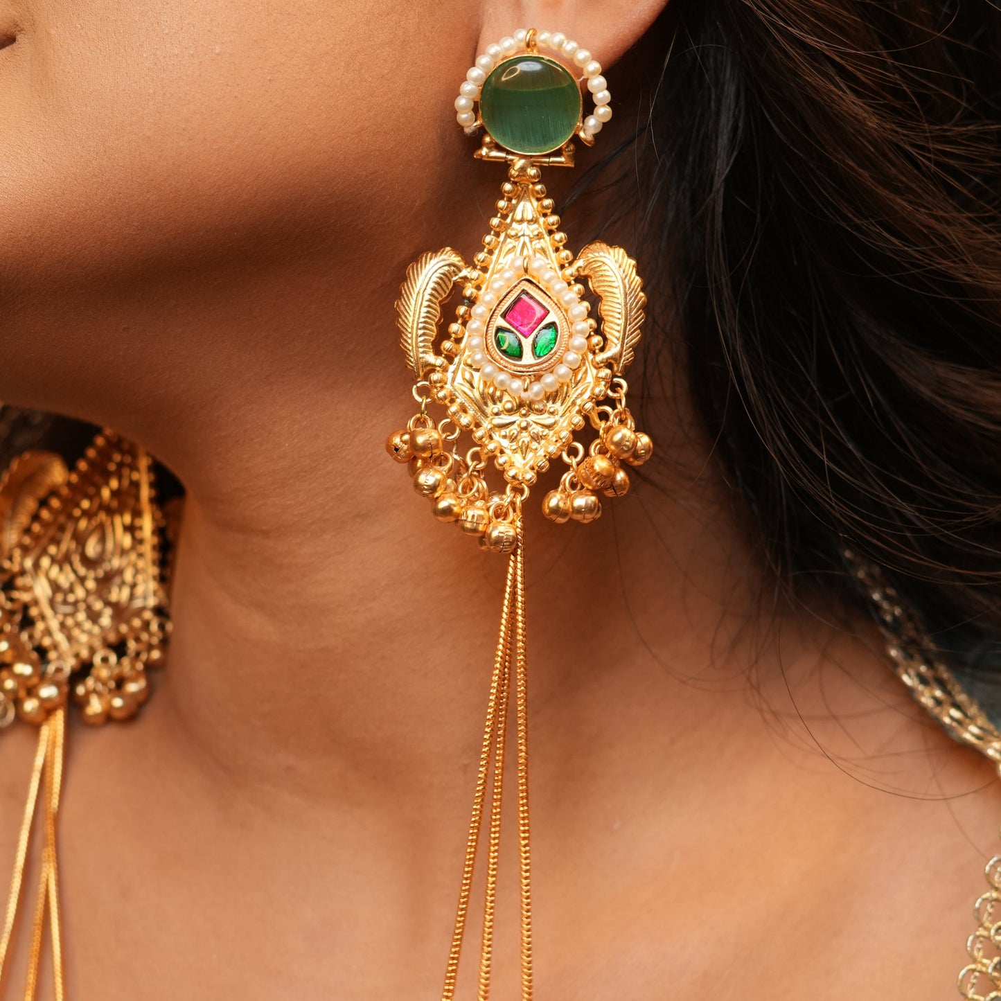 Samira Kashmiri Earrings (Mint Green)