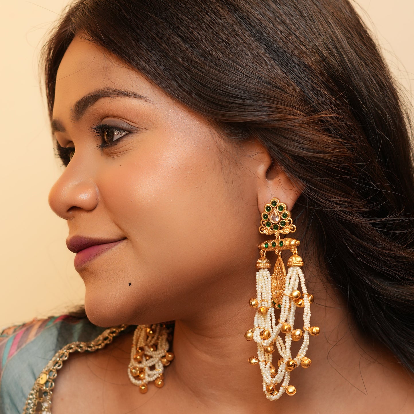 Meher Kashmiri Earrings (Green)