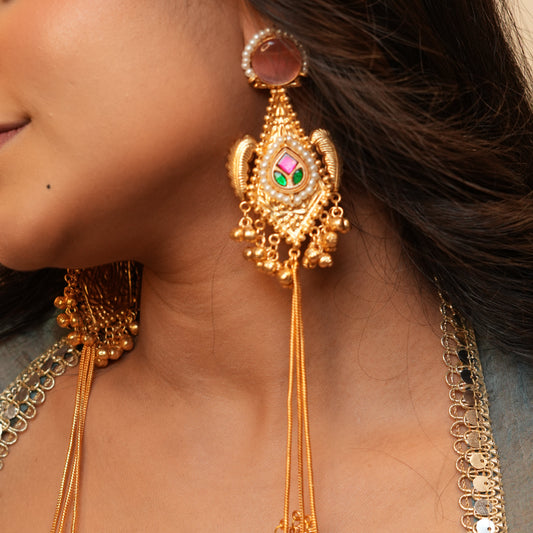 Samira Kashmiri Earrings (Light-Pink)