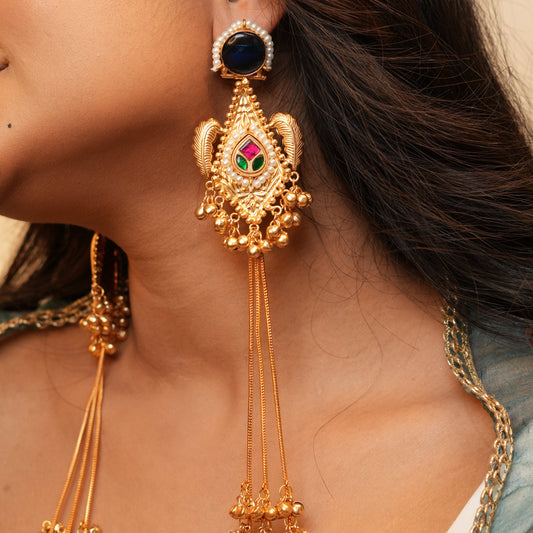 Samira Kashmiri Earrings (Blue)