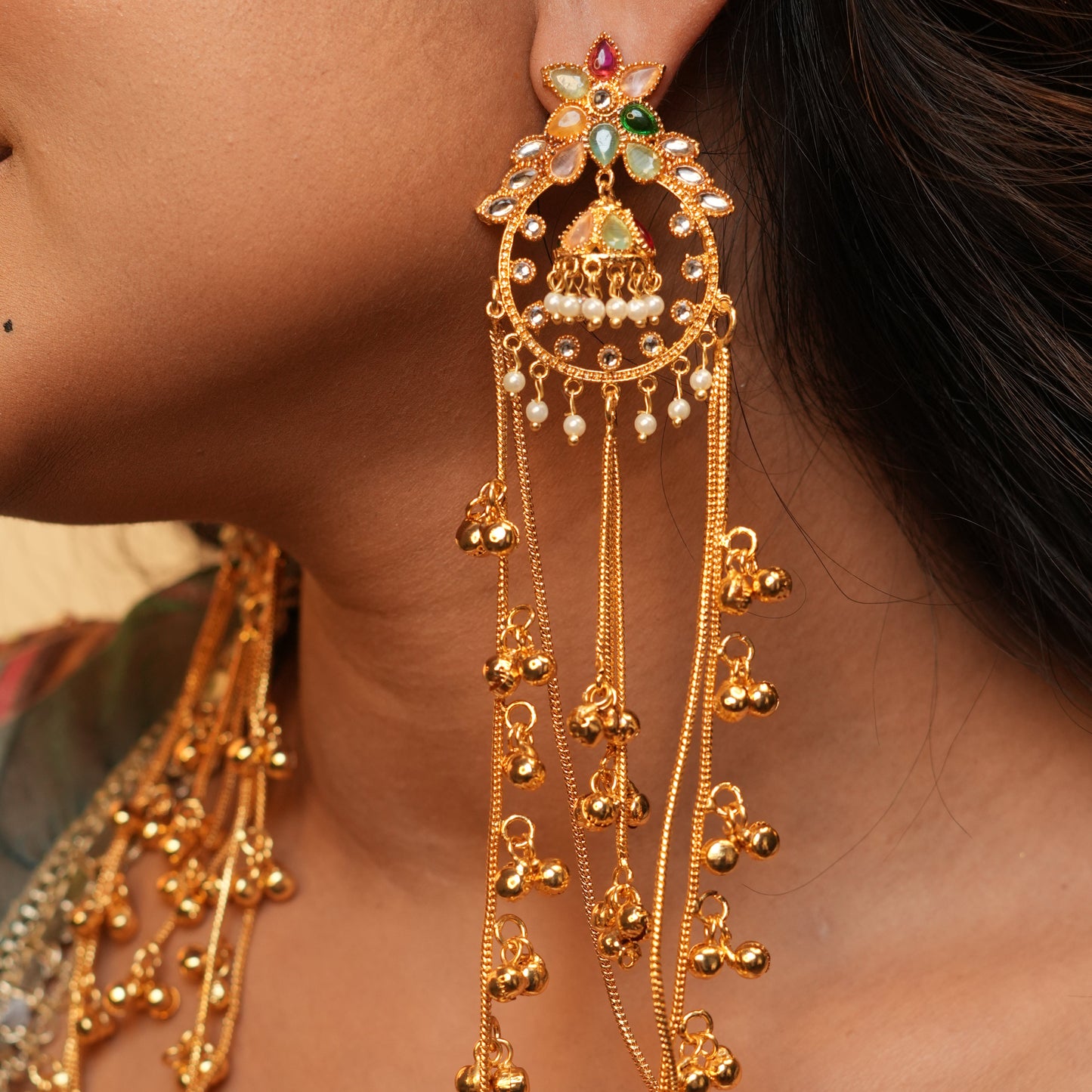 Zoya Kashmiri Earrings (Multi colour)