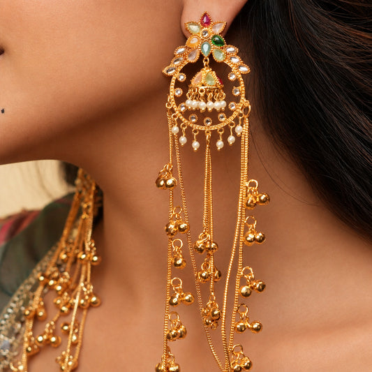 Zoya Kashmiri Earrings (Multi colour)