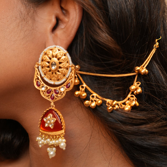 Noor Chain Earrings (Wine)