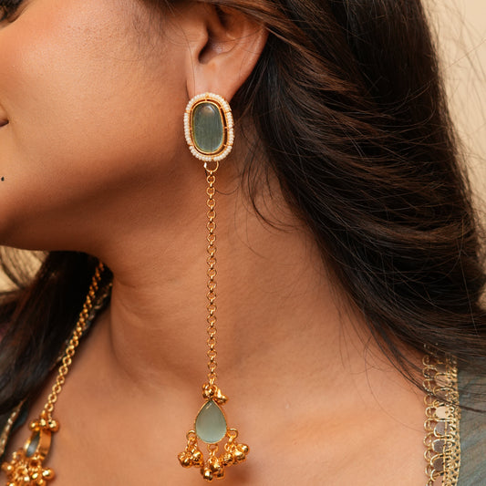 Ishika Kashmiri Earrings (Mint Green)