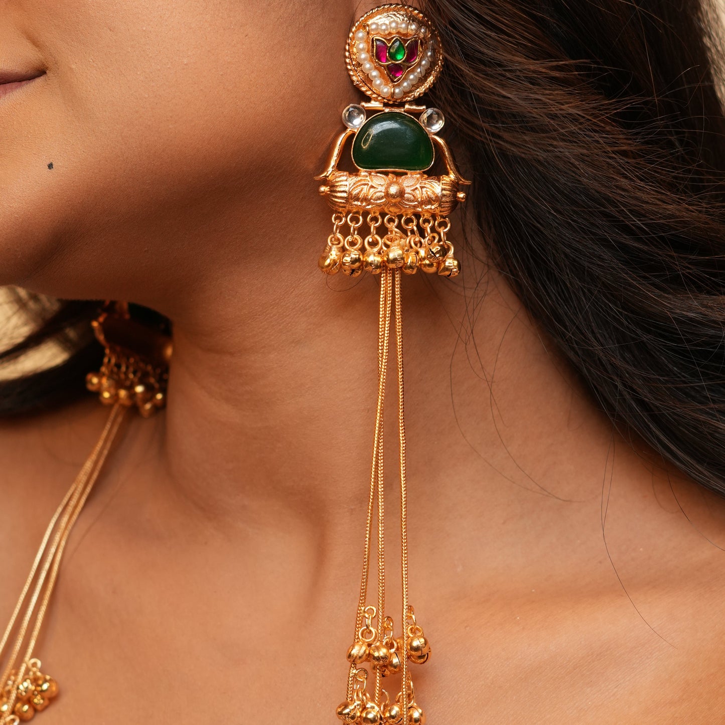 Sima Kashmiri Earrings (Green)